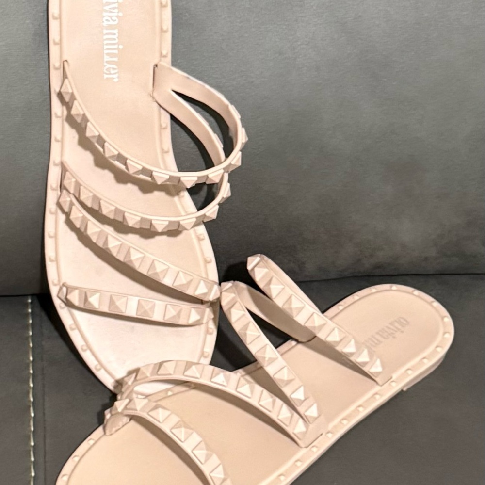 Olivia Miller Pink Gladiator Sandals